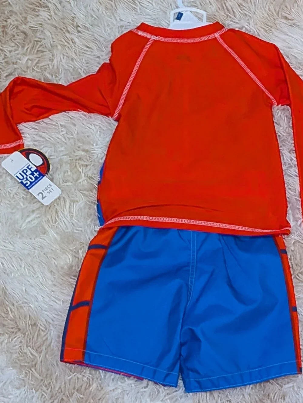 NWT, Marvel Brand, Spider-Man, 2pc,UPF Rash Guard/Swim Trunks-2T Or 3T